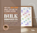 2027 Australian Laminated A2 or A1 Wall Planner, Public Holidays, Colourful (Bulk Orders)