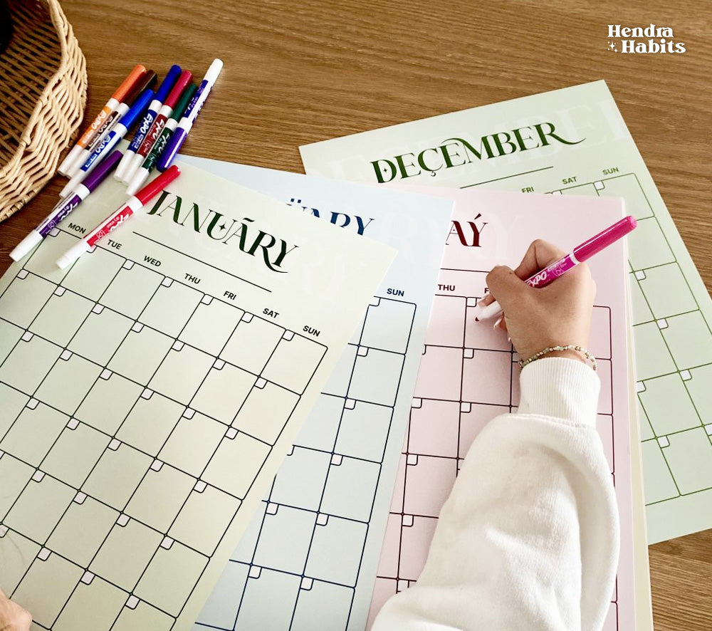 Monthly Wall Planner Pack A3 | 12 month Calendar - Redcliffe image 0