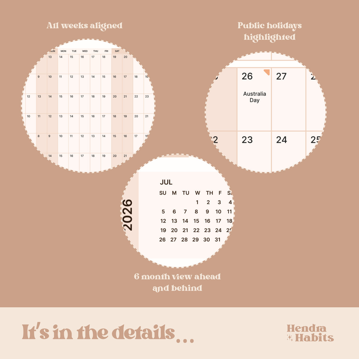 2026/2027 Financial Year Wall Planner Australian Sand | Digital Download