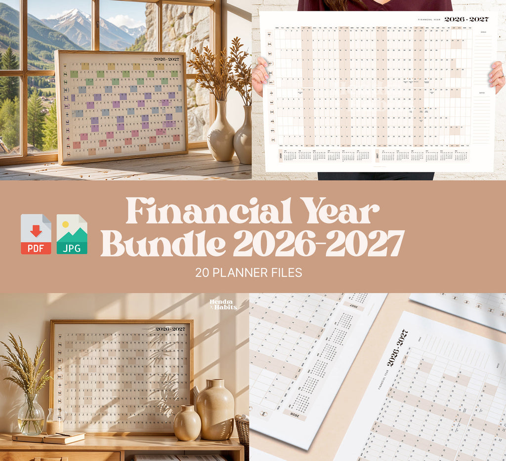 Financial Year Digital Planner Bundle 2026-2027