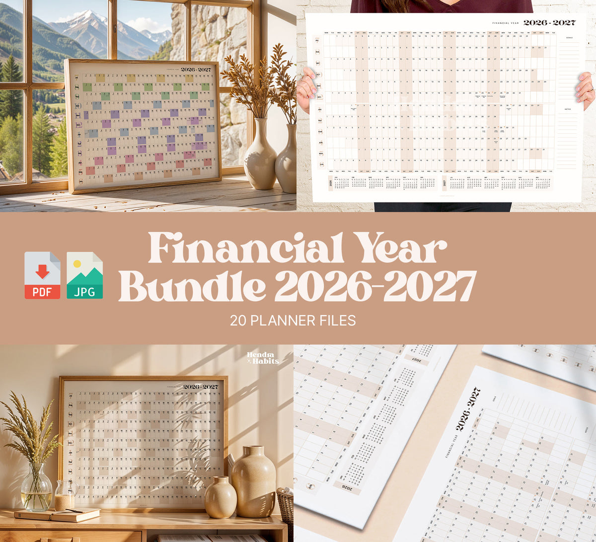 Financial Year Digital Planner Bundle 2026-2027