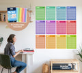 Mock A3 Monthly Planners Australia Woman at Desk.