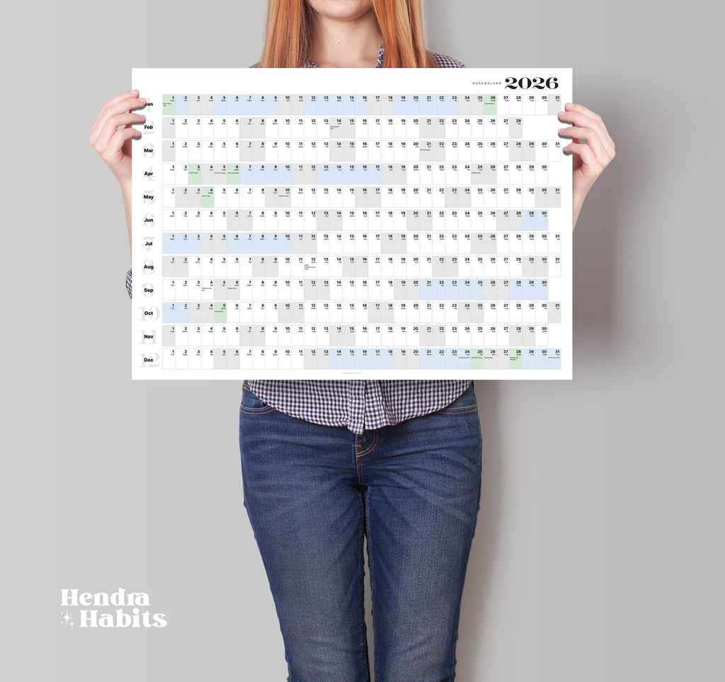 2026 VICTORIA Wall Planner with School Holidays A0/A1/A2 Matte - A2 Matte image