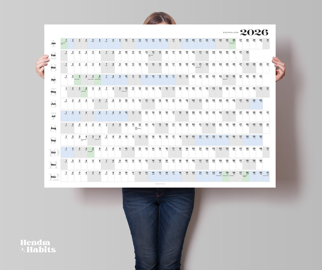 2026 VICTORIA Wall Planner with School Holidays A0/A1/A2 Matte - A0 Matte image
