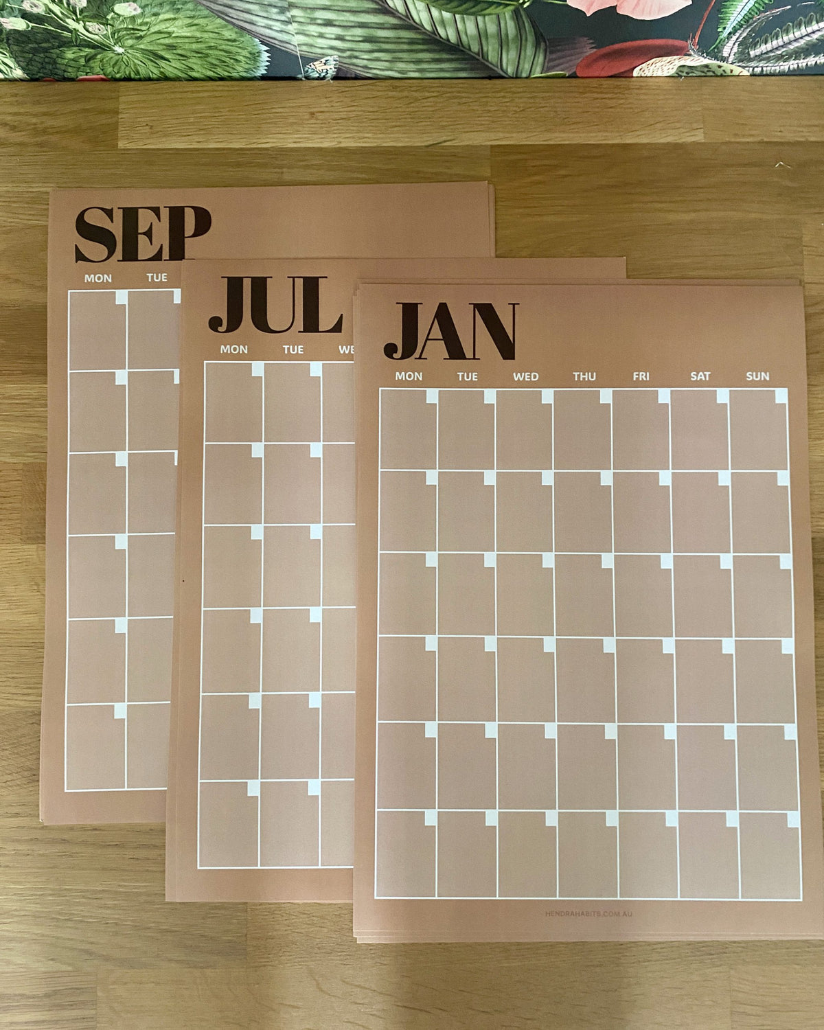 Monthly Manly A3 Planner.