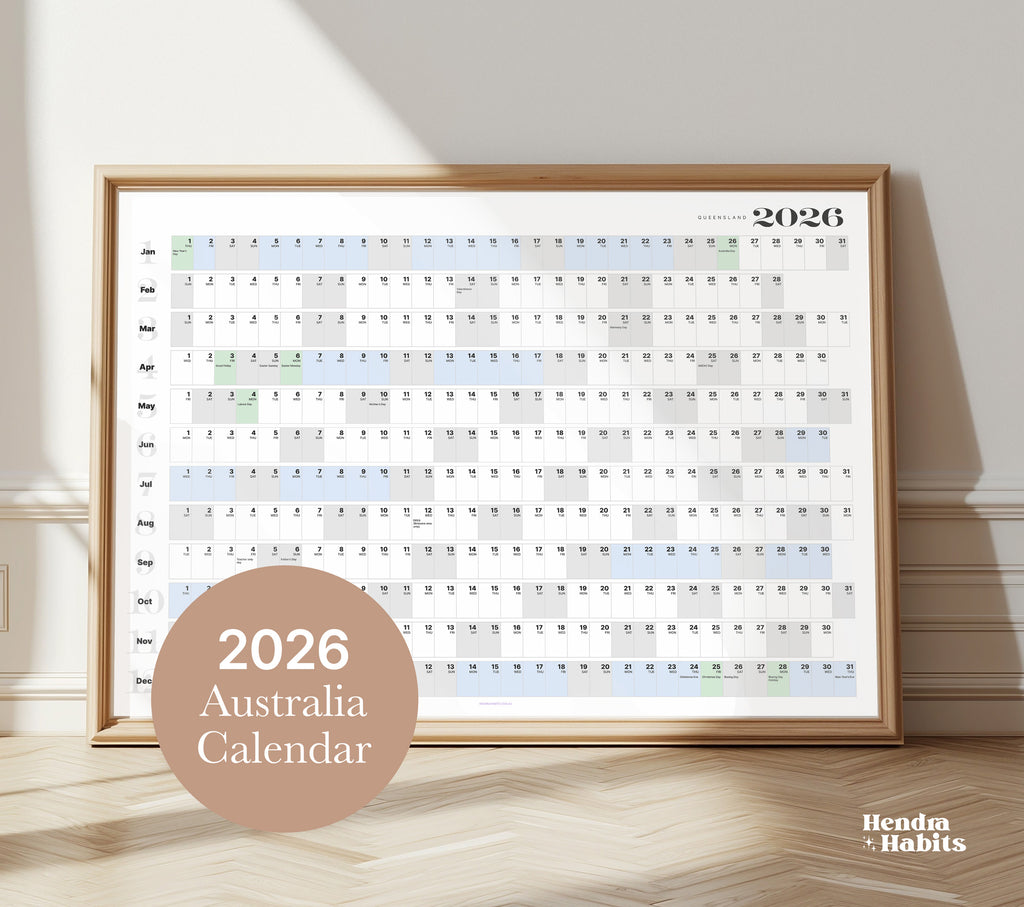 Australian State Wall Planner 2026.
