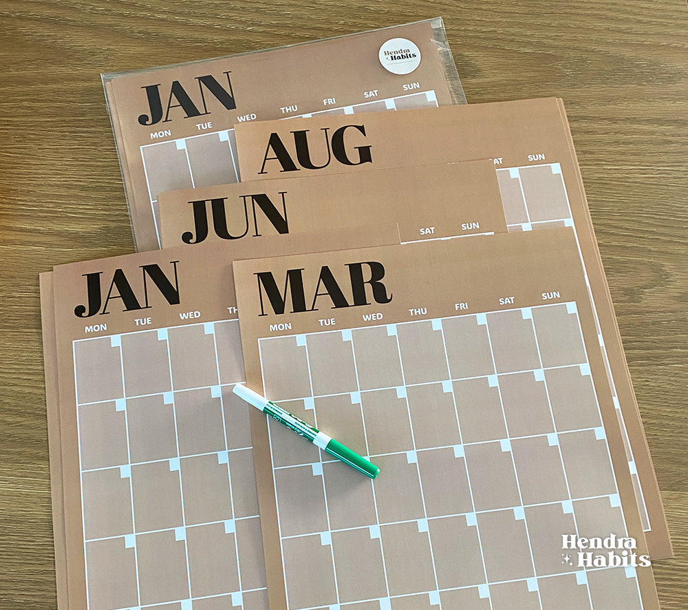 Monthly planner A3 Manly