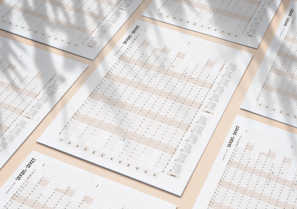 Australian 2026-2027 Financial Year Wall Planner.