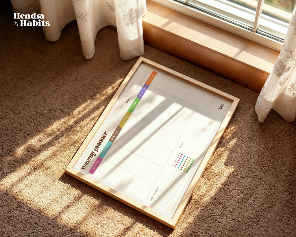 Framed weekly planner A4